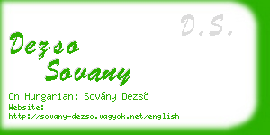 dezso sovany business card
